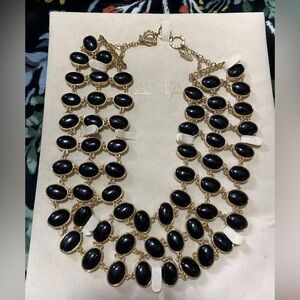 Beautiful Amrita Singh double sided Statement Necklace-Black and White stone.
